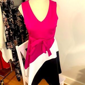 Fuchsia, white, & black dress Size 6